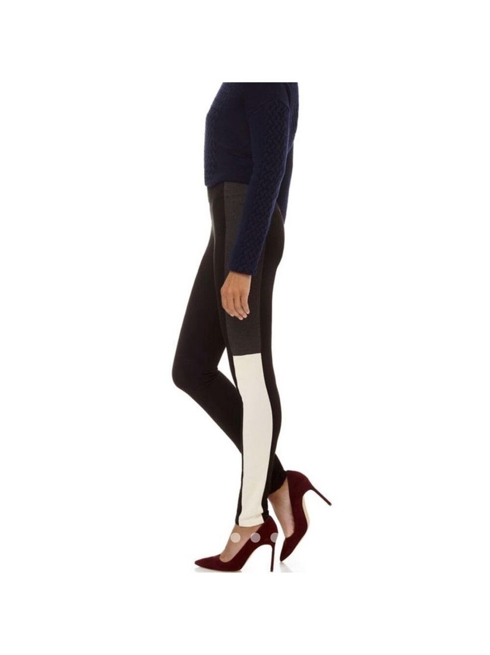Aritzia Babaton Neil Legging Sz Medium Black Cream and Grey